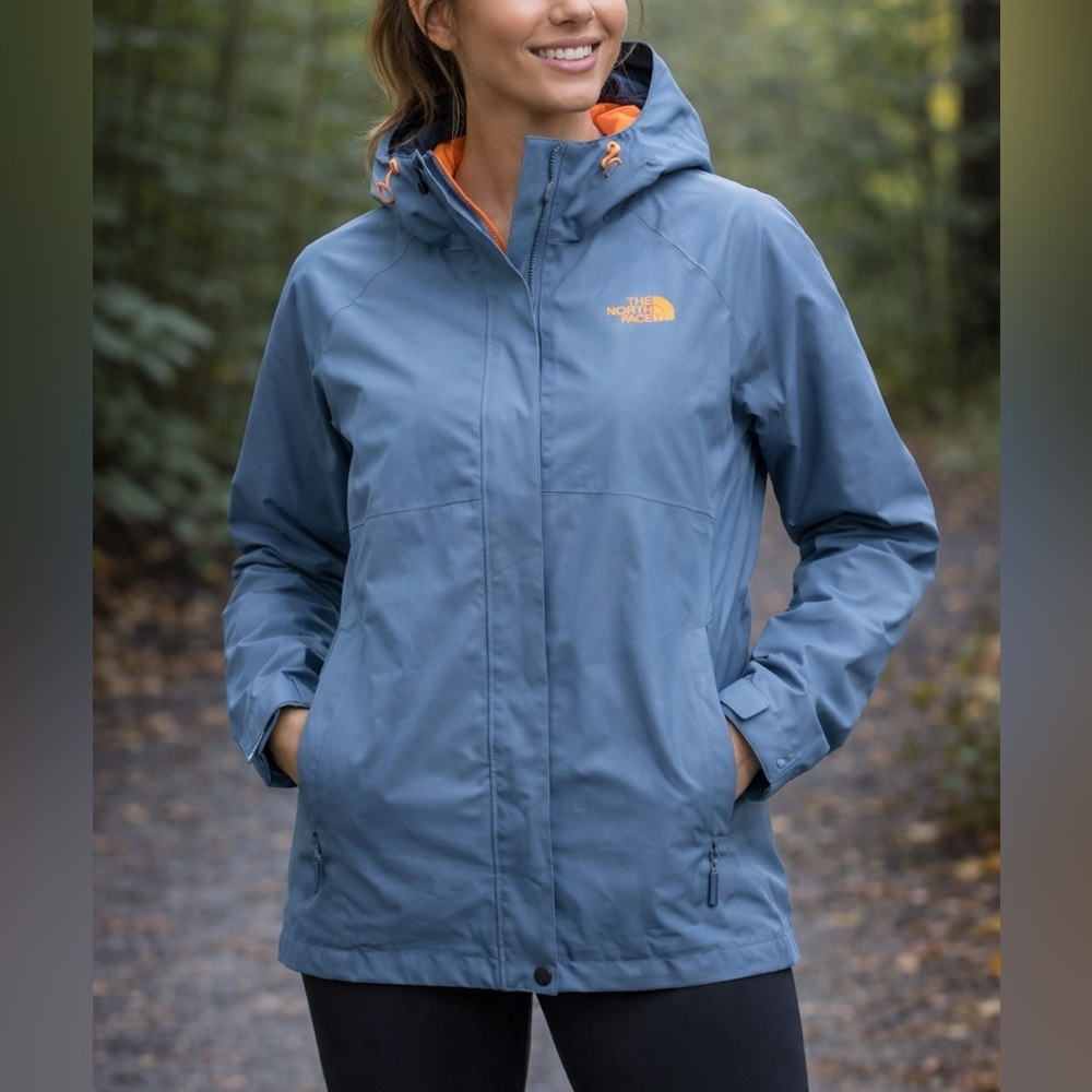 The North Face Blue Utility Jacket with Orange Accents